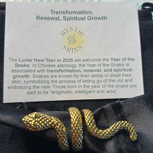 Unisex Gold Alloy Snake Ring - Boho Gothic Punk Love - Lunar New Year Sz 8 - Picture 7 of 13